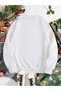 New Season New Year Special Unisex 2 Thread Raised What Printed 0 Collar Sweatshirt - 4
