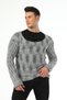ZERO COLLAR SPORT STYLE DA MESH PATTERNED KNITWEAR SWEATER DOUBLE SET