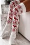 New Year's Stockings over the Knee with Deer Pattern and Snowflake Detail - 2