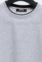 Men's Gray Double Crew Neck Print Detailed Standard Relaxed Fit Sweatshirt - 4