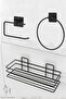 Stainless 3-Piece Set Adhesive Bathroom Organizer Shower Cabin Shampoo Bathroom Shelf WC Paper and Towel Holder