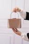 Women's Satin Nude Evening Dress Clutch Portfolio Bag