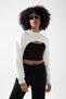 Gumi Front Short 3 Thread Crew Neck Super Crop Sweatshirt - 2