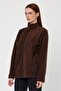 Brown full zip 3 pocket women's fleece - 4