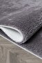 Vl Round Comfort Overlocked Plush Anthracite Floor Carpet - 3