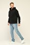 Men's Black Hooded Button Detailed Cardigan - 5