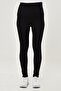 Women's Flexible Winter Thermal Adjustable Waist Black Maternity Tights with Fleece Inside - 4