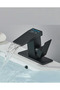 Black Square Sink Mixer Tap with Digital Temperature Display Dual Entry Fixture with Counter Display