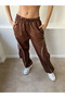 Y2K BROWN PARACHUTE FABRIC TROUSERS / TRACKSUIT - 3