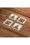 Christmas Fireplace and Tree, Christmas Gift Natural Stone Travertine Coasters Set of 4 - 3