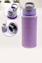 Glass Flask with Leather Cover and Straw - 500 ml-H2O87152 Lilac