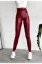 WOMEN'S HIGH WAIST LEATHER LOOK ANKLE-LENGTH SLIM BEAN TIGHTS AYD0001 - 4