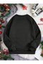 SEBESTA FASHİON NEW SEASON SPECIAL FOR THE NEW YEAR Unisex 2 THREAD BARRED SANTA PRINTED HOODED Sweatshirt - 2