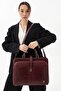 Women's Briefcase Laptop Bag Claret Red - 4