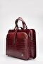 Women's Briefcase Laptop Bag Claret Red - 7