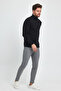 Men's Black Slim Fit Full Turtleneck Knitwear Sweater - 2