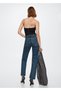 Buttoned Straight Cut Jean Trousers - 8