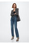 Buttoned Straight Cut Jean Trousers