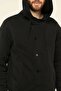 Men's Black Hooded Button Detailed Cardigan - 3