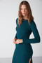 Orla Women's Flexible Ribbed Flowy Fabric Maxi Dress with Slits on the Sides - 5