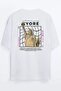 Reversible Us Liberty Statue Printed Unisex Oversize T-shirt