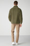 Matts Men's Fleece Half Zipper Thick Textured Oversize Fit Khaki Fleece - 6