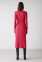 Agneska Women's Knitwear Look Flexible Fabric Cross Tie V-Neck Long Sleeve Crop Fuchsia Blouse - 7