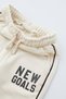New Season Slogan Printed Unisex Top and Bottom Set - 4