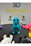 MOVABLE MINI SKELETON KEYCHAIN (blue)
