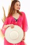 Cream Tasseled Straw Hat - 3