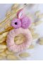 Rabbit Plush Rubber Buckle - Light Pink - 2