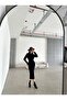 Women's Midi Length Boat Neck Full Lycra Black Dress - 7