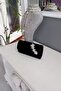 Black Satin Star Stone Accessory Oval Cut Evening Dress Women's Bag