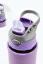 Glass Flask with Leather Cover and Straw - 500 ml-H2O87152 Lilac - 2