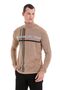 Beige Comfort Fit Patterned Turtleneck Wool Knitwear Sweater - 3