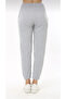 High Waist 3 Thread 100% Cotton Gray Jogger Sweatpants with Ribbon Inside - 6