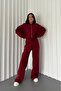 women's three-thread tracksuit GTS018 - Burgundy - 4