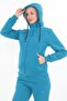 طقم بغطاء رأس نسائي تركواز بسحاب 3 خيوط - 3