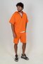 Men's Hooded Half Zipper Short Sleeve Casual Fit Sports Sweatshirt Oranj 23s2024 - 2