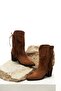 Hera Tassel Detail Tan Suede Cowboy Boots