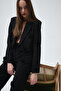 Evangeline Rose Detailed Black Short Shoulder Pad Piece Blazer Jacket - 5