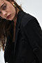 Evangeline Rose Detailed Black Short Shoulder Pad Piece Blazer Jacket - 2