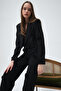 Evangeline Rose Detailed Black Short Shoulder Pad Piece Blazer Jacket - 3