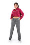 Women's Anthracite Color Elastic Waist Wide Leg Sweatpants - 3