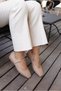 Vernis Nude Buckle Detailed Women's Ballerinas
