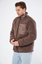 Regular Fit Pocket Detailed Plush Winter Coat