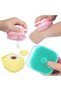 Silicone Exfoliating Shower Brush with Shampoo Tank Bathroom Shower Pouch Massage Brush with Soap Gel Tank 2 PCS