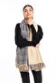 Double Sided Plaid Wool Shoulder Shawl - 70x190cm - Winter Shawl