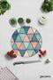 Colorful Mandala Patterned |   Glass Cutting Board - Glass Cutting Board |   Diameter32 cm