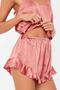 Satin Shorts Set Pink - 4
